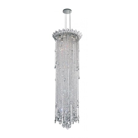 Schonbek Trilliane Strands 6 Light 110V Pendant in Stainless Steel with Clear H TR2413N-401H